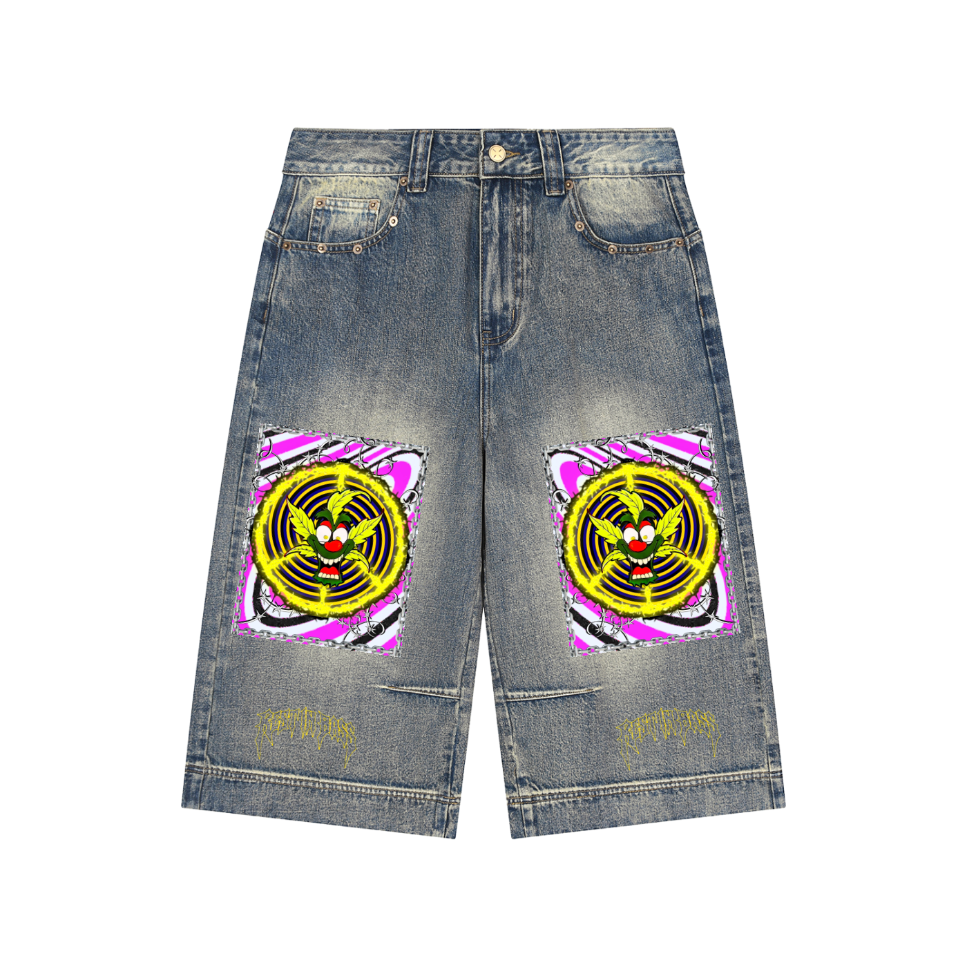 Elite Cartoon Baggy Denim Shorts