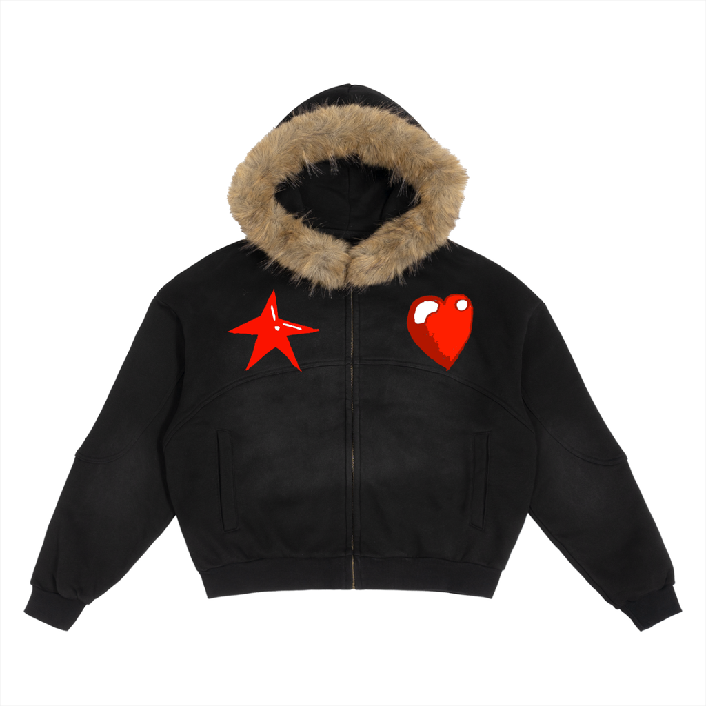 Deadly Skelly Detachable Fur Jacket