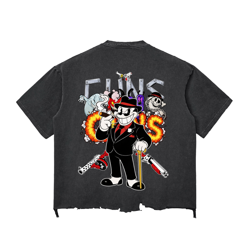 Cartoon Guns Long Hem Boxy T-shirt