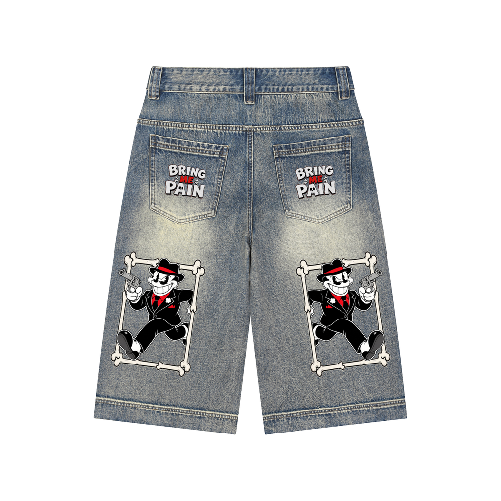 Bring Me Pain Baggy Denim Shorts