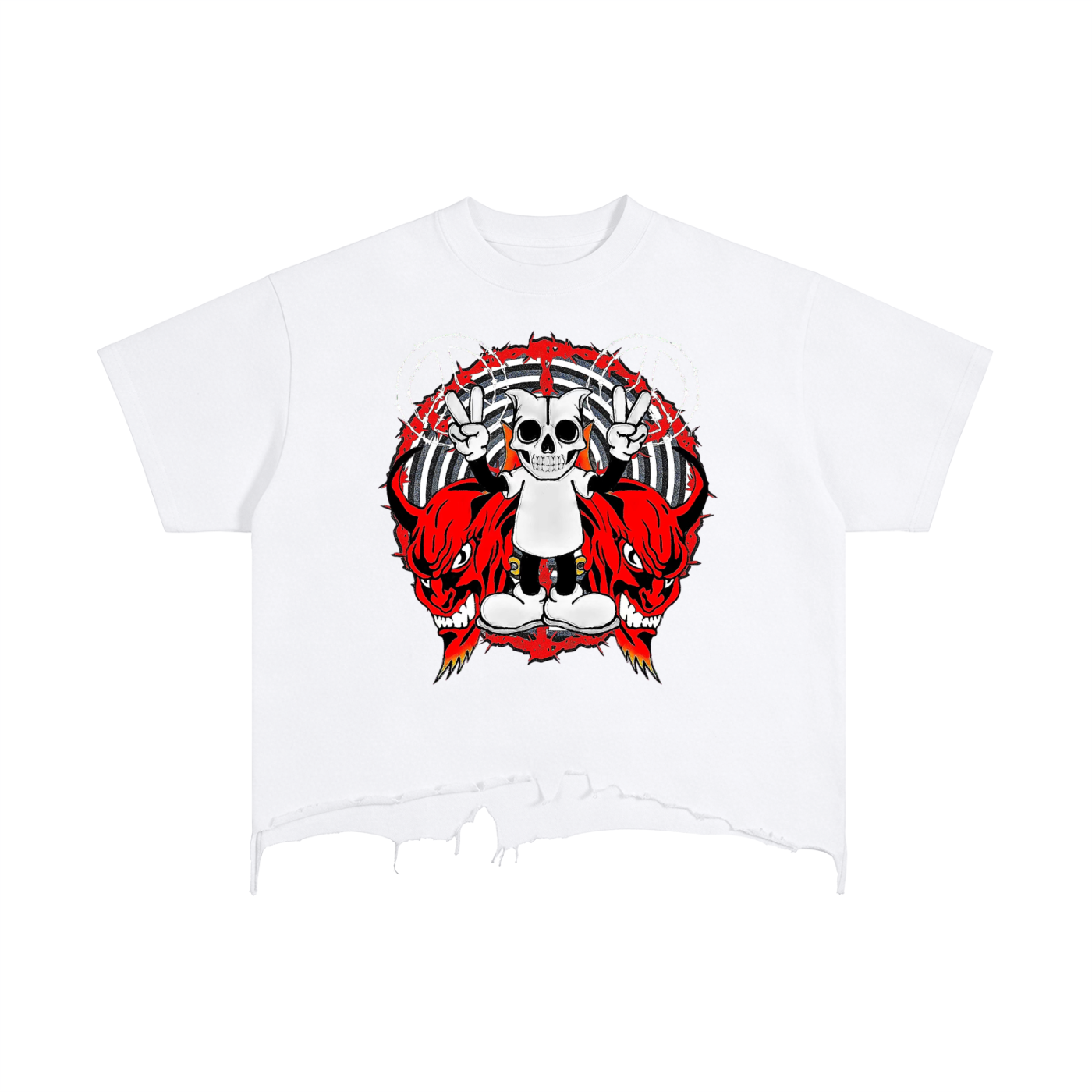 Deadly Skelly Boxy Hem T-Shirt