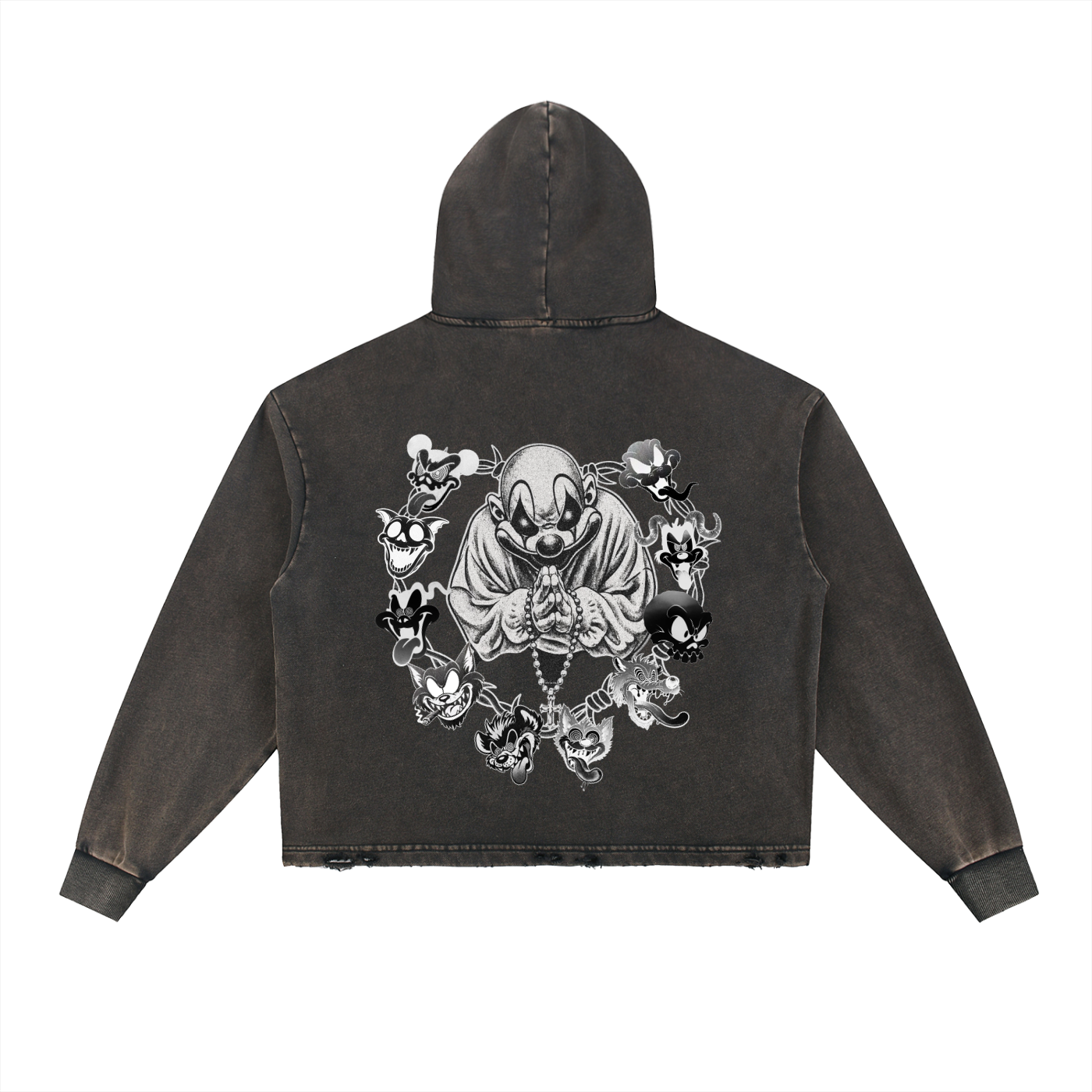 (LIMITED) Negative Cartoon Hem Hoodie