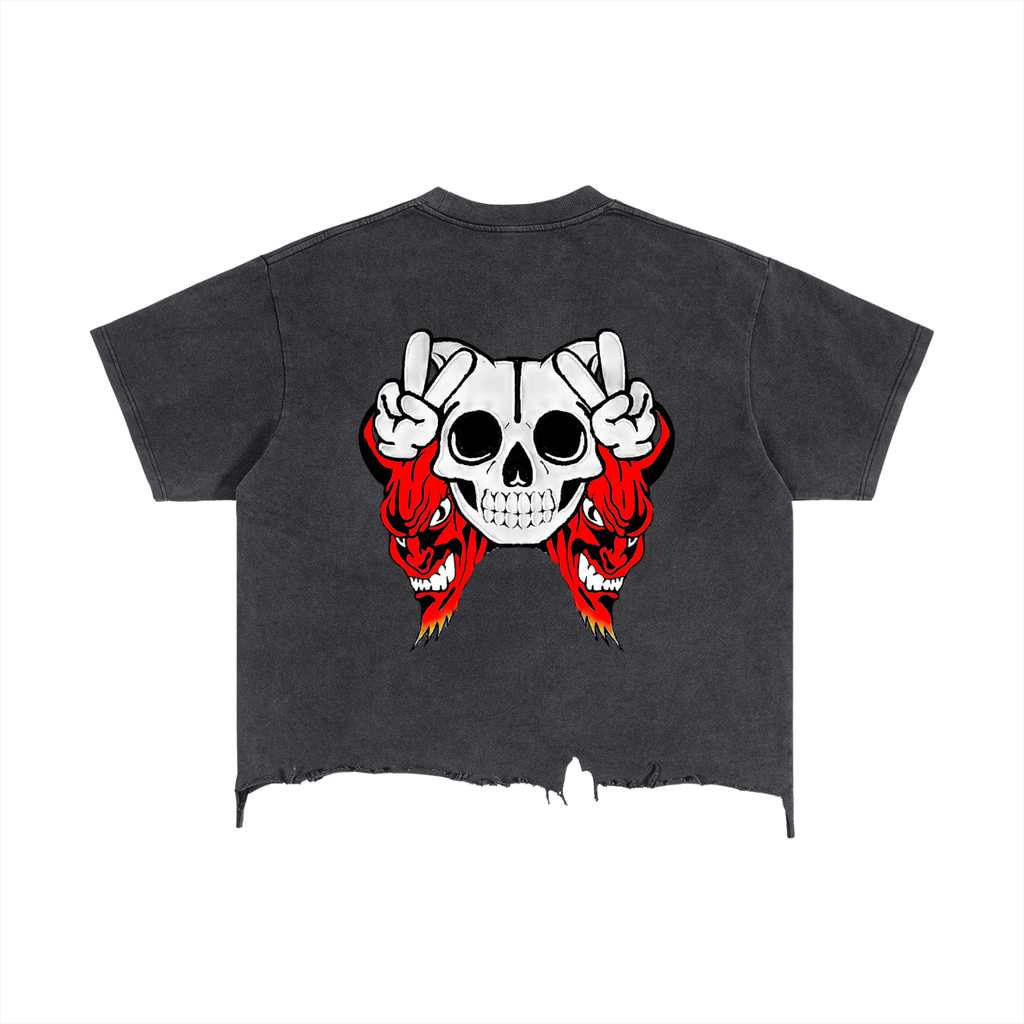 Deadly Skelly Boxy Hem T-Shirt
