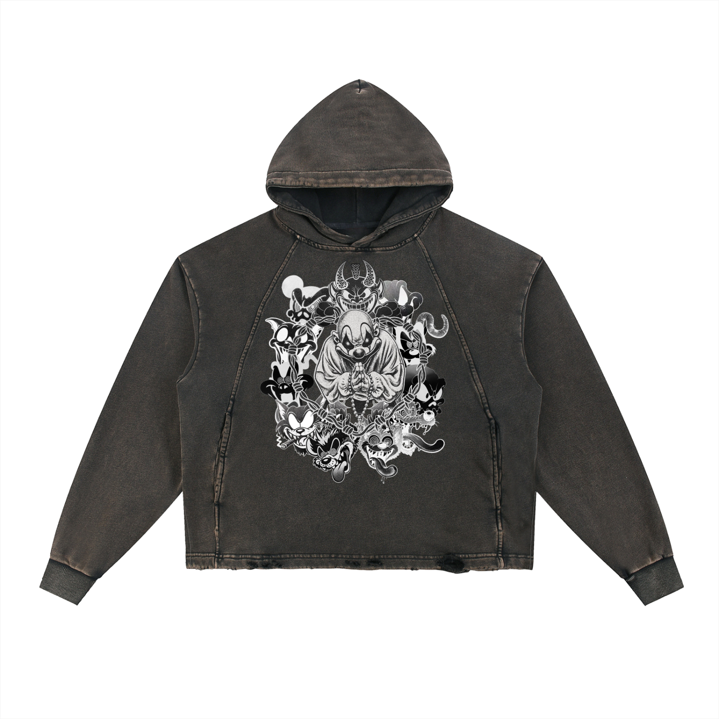 (LIMITED) Negative Cartoon Hem Hoodie