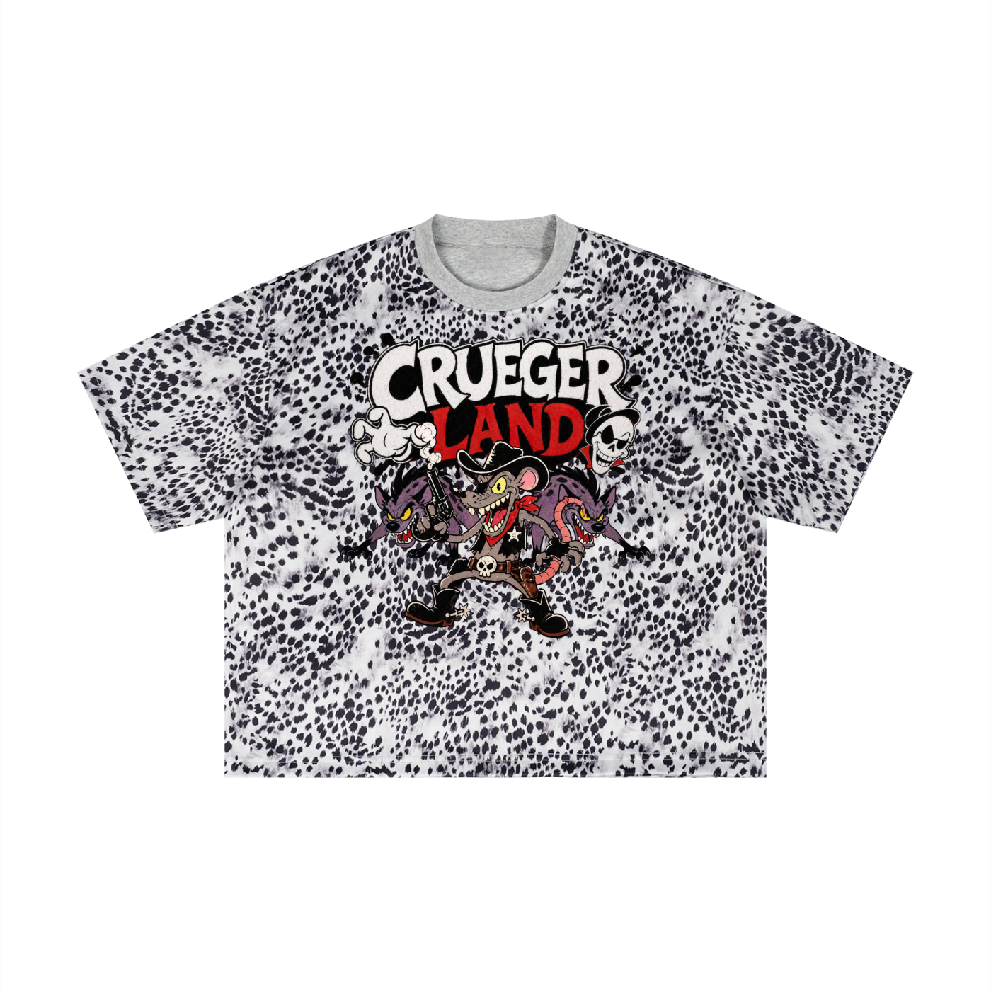 Crueger Land Leopard Print Boxy T-Shirt