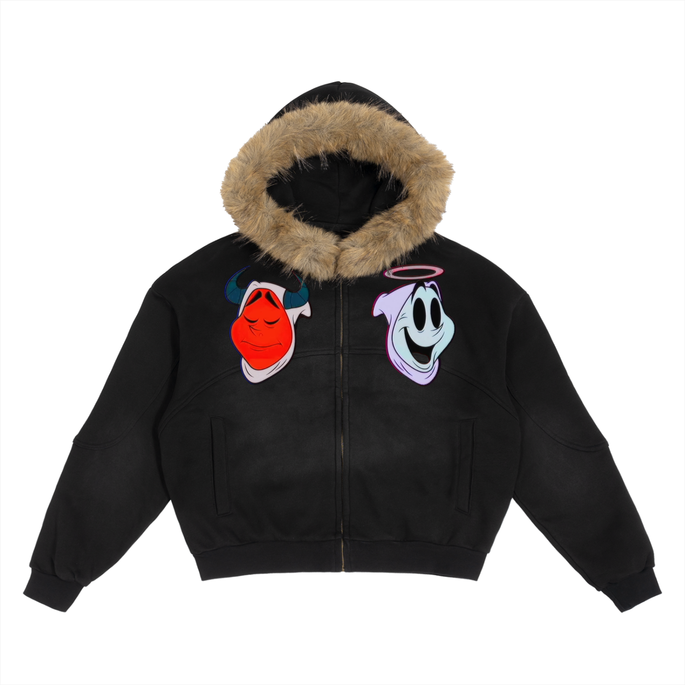 Cartoon Encore Detachable Fur Jacket