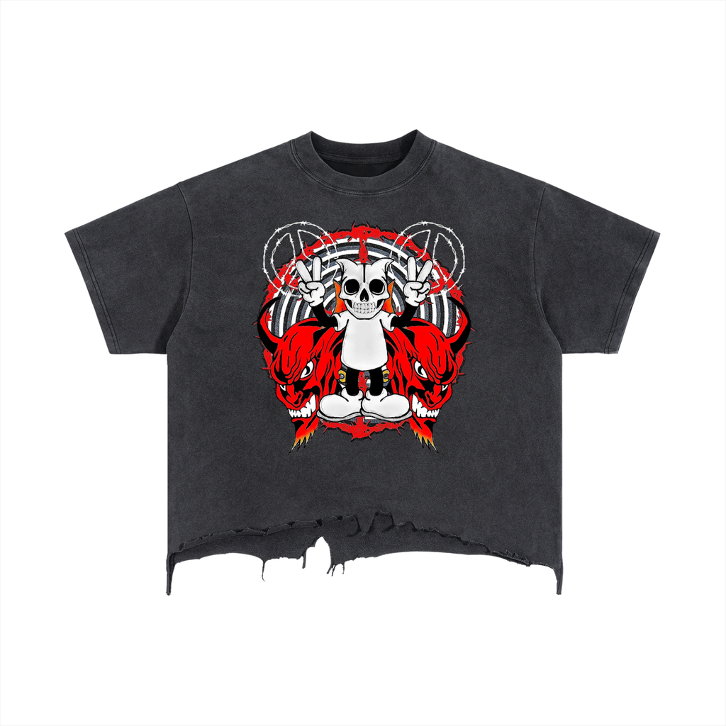 Deadly Skelly Boxy Hem T-Shirt