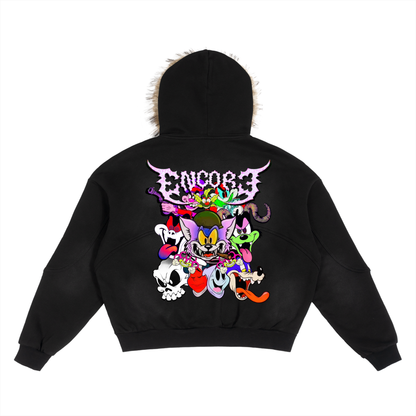 Cartoon Encore Detachable Fur Jacket