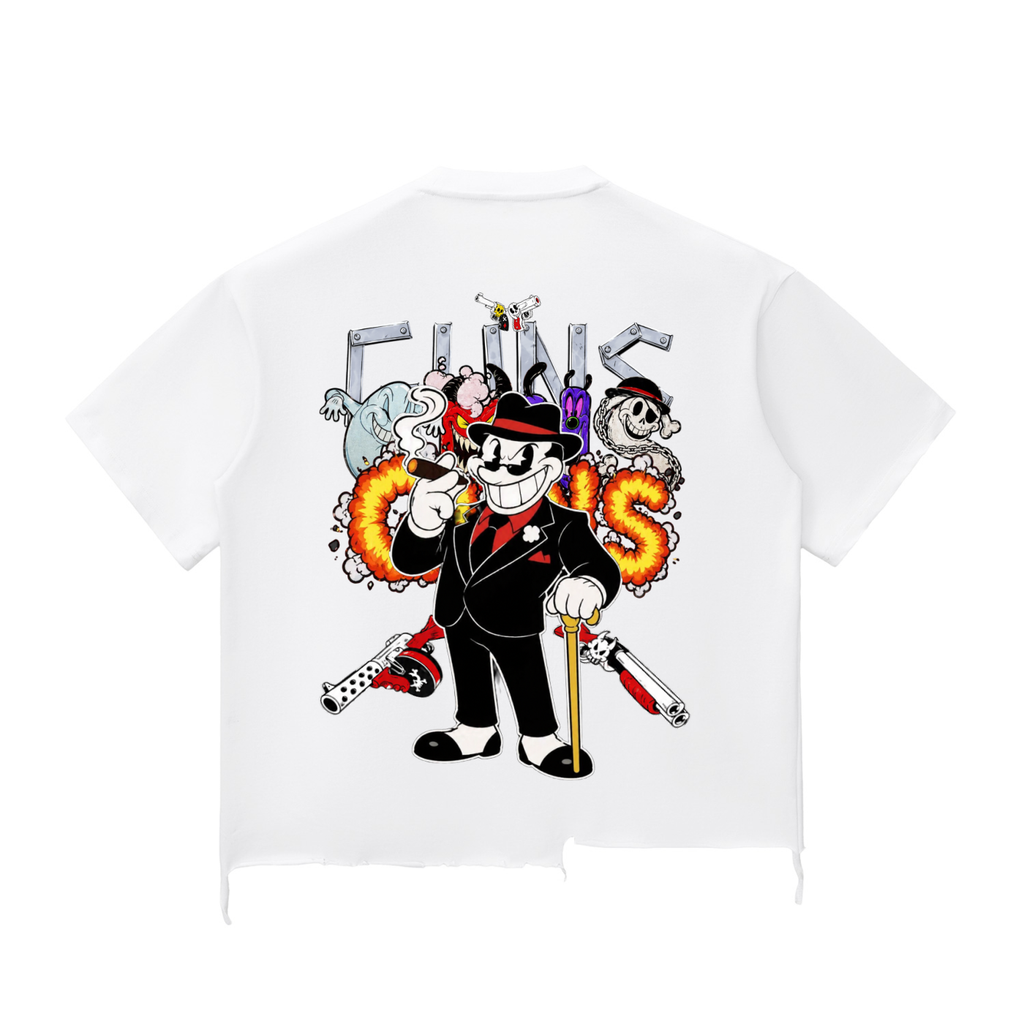 Cartoon Guns Long Hem Boxy T-shirt