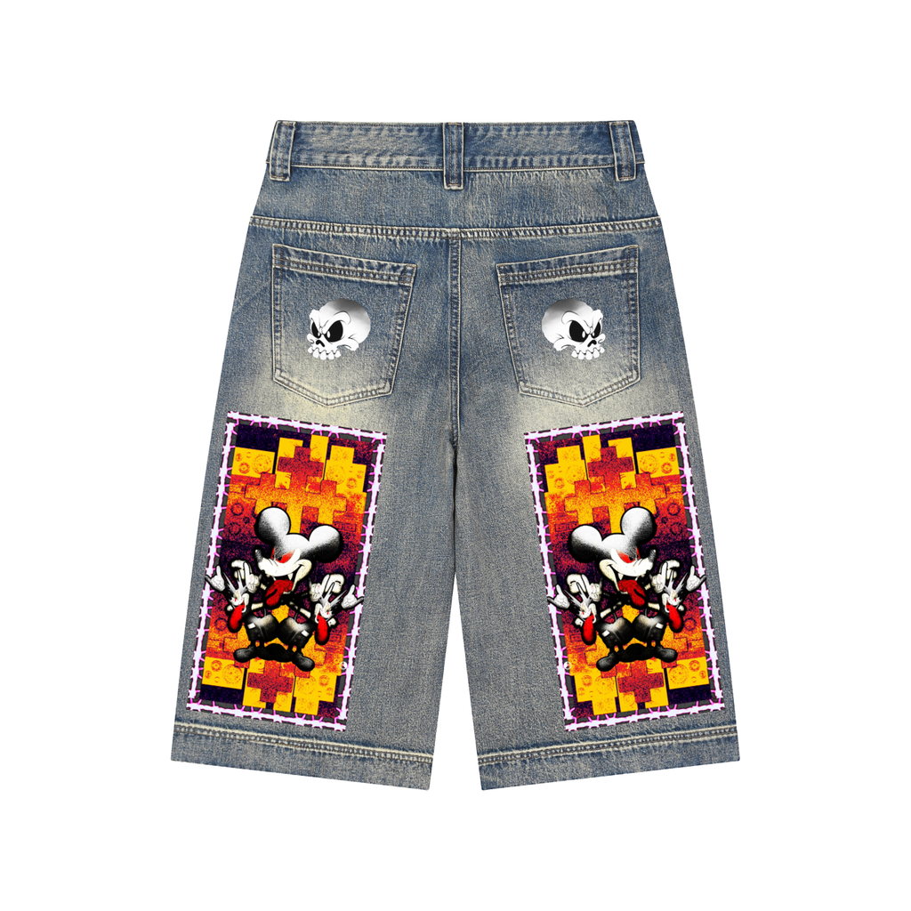 Elite Cartoon Baggy Denim Shorts