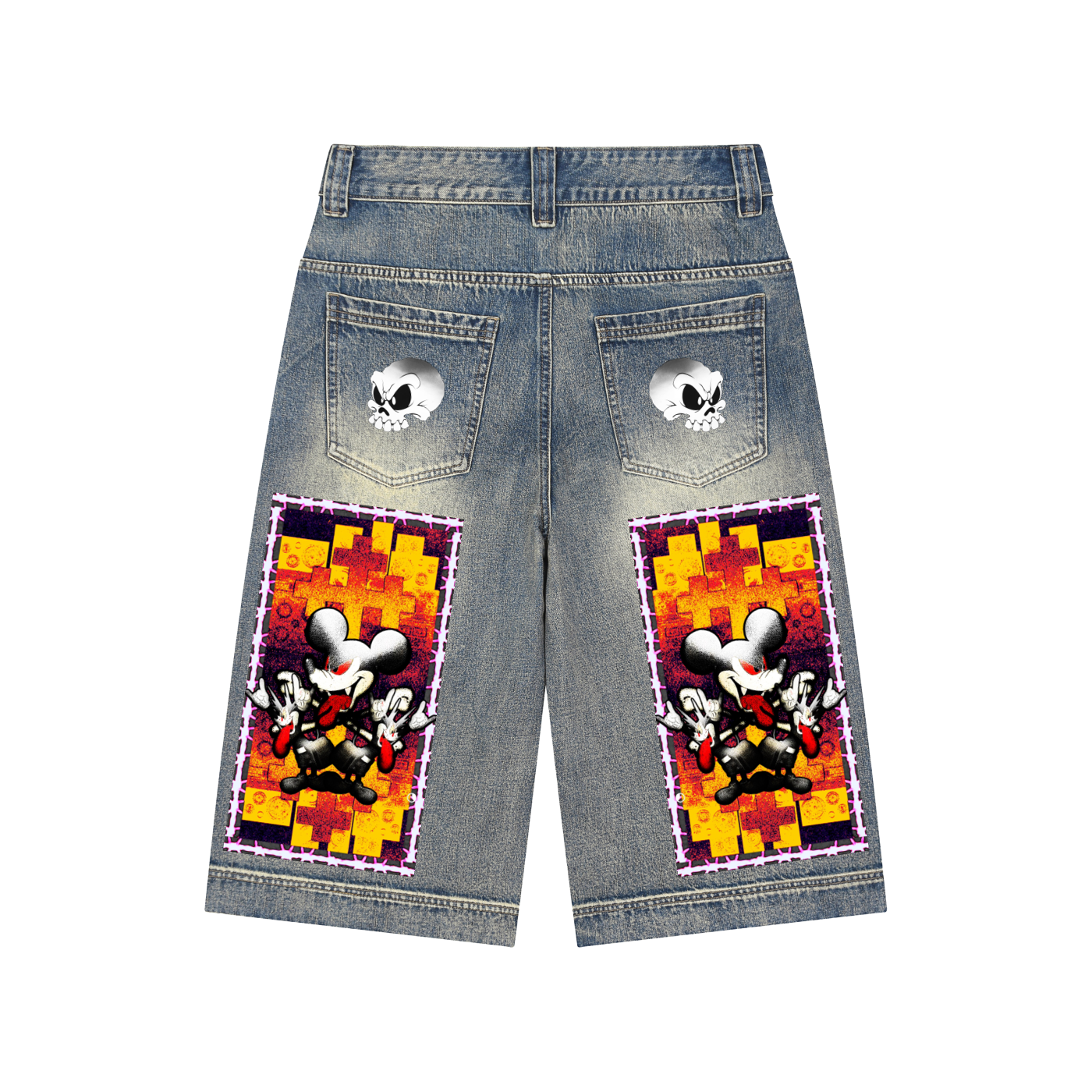 Elite Cartoon Baggy Denim Shorts